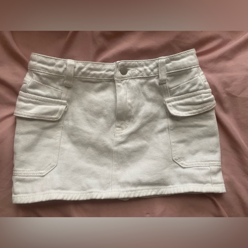 SHEIN Teen Girls Flap Pocket Denim Skirt